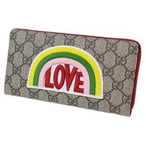 Gucci Rainbow Love GG Supreme Round Long Wallet Box Bag